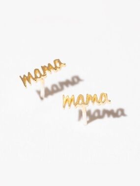 Mama 14k Heavy Gold Plated Script Mother’s Day Gift Timeless Stud Earrings✨
